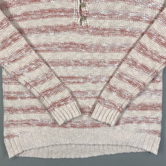 Maurices Sweater Women's Medium Red Striped Knit Pullover Button Long Sleeve - Picture 7 of 13